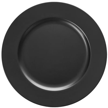 Opexscal Black Charger Plates, Set of 6 Serving Charger Plate for Dinner Table, Wedding, Events Plate Chargers - 13 Inch