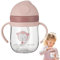 Vaso con pico para leche - Vaso para aprender a beber con asas para niños pequeños | Botella de agua antiasfixia de 250 ml, taza de dibujos animados con bola pesada, vaso infantil a prueba de fugas