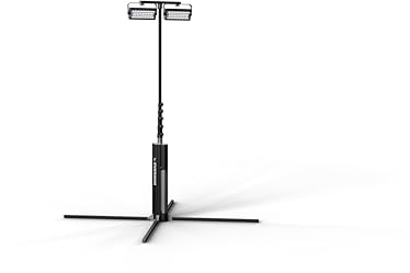 Eversun Apollo S Portable Lighting Tower for Events, Sports, Construction, Emergency Response | Up to 40,000 lumens | Up to 10hr Battery Life | 5-20ft Tall | AC & Battery Powered | Made in USA