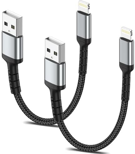 ULIFTUS iPhone Ladekabel Kurz, 15CM 2Pack Lightning Kabel | MFi Zertifiziert, Nylon Power Delivery, 480 Mbit/s Datenübertragung für iPhone 14/13/ 12/11 Pro Max/XS/XR