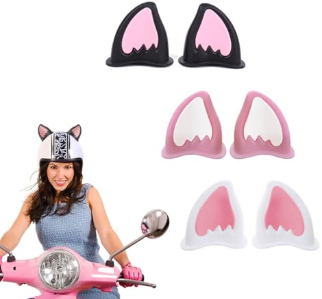 OUDQFCJ 3 Paare Motorradhelm Dekorative Ohren Katzenohren Motorradhelm Dekorative Motorrad Helm Katzenohren Eckdekoration Motorradhelm Dekorative