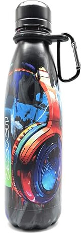 Borraccia Termica in Acciao Inox, SEVEN, 500 ML, Borraccia Scuola Elementare, Sport e Tempo Libero - SEVEN (Music Boy)
