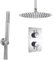 ARKO 2 Way Square Concealed Thermostatic Mixer Shower with 2 Dial |Twin Head| Valve and Handset |Brass (Chrome)