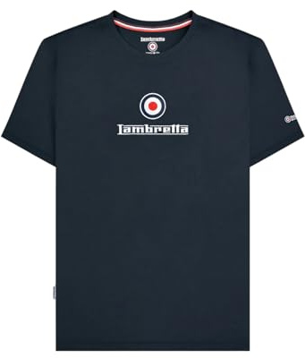 Lambretta Mens Embroidered Target T Shirt (UK, Alpha, L, Regular, Regular, Black)