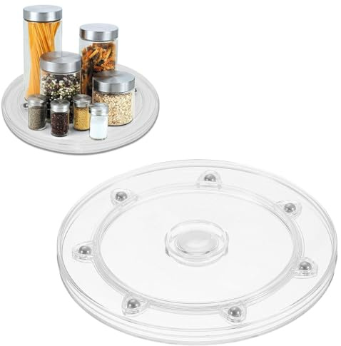 HSYTEK 15 cm Acryl Drehteller, 360° Rondell Drehbarer Drehteller Organizer, Drehplatte mit Stahlkugellagern, Display Regale, Mehrzweck Drehtablett für Küchen Gewürzregal, Handwerk, Kosmetika