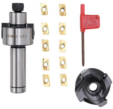 TICFOX 400R 50 22 4T Planschaftfräser Set 4 Flöten Planfräser Fräser mit 10 APMT1604 Hartmetalleinsätzen für CNC-Drehmaschine