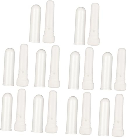 HEMOTON Aromatherapie Inhalatoren zur Aromatherapie Weiße aus Kunststoff 10 Stück Tragbar mit Belebendem Aroma Nachfüllbare Nasenröhren für Reisen und Schule