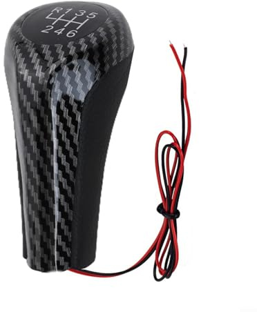 Getdoublerich Schaltknauf, 1 Einheit 5/6 Gang LED für BMW E46/E90/E91/E92/X1/X3/X5, schnelle Anpassung, klassischer Stil, Schaltknauf für raffinierten Innenraum (6