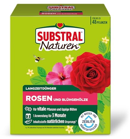 Substral Naturen Langzeitdünger Rosen & Blühgehölze 1,2kg Zeolith 3 Monate | Schonende Wirkung bis zu 3 Monate | Für Rosengewächse und Blühgehölze | Fördert Bodenfruchtbarkeit