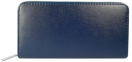 Cham Cham Geldbörse für Damen aus Kunstleder in Blau, Geldbeutel mit Reißverschluss in 10 x 19 x 2,8 cm