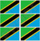 Mini-Aufkleber Tansania-Flagge, Ostafrika, afrikanisch, 40 mm, Vinyl, 6 Stück