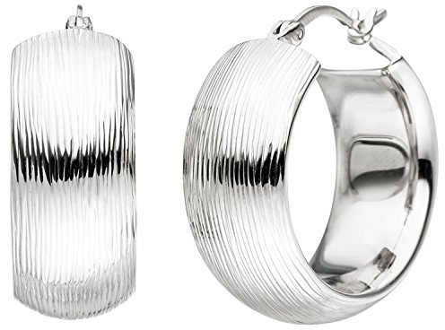 Jobo Damen-Creolen breit aus 925 Sterling Silber