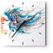 Modern Wanduhr Disco dj Mädchen Abbildung 40x40cm Quadrat Groß Wand Uhr Glas Analog Zimmeruhren Küche Büro Wohnzimmer Glasuhr Wall Clock Dekoration Design Wanddekoration Küchenuhr C3AC40x40-3029