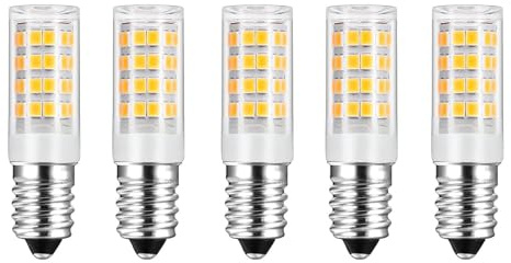 HUAMu Dunstabzugshaube LED Lampe E14 5W Warmweiß 2700K, 500 Lumen, AC 220-240V, E14 40W Ersatz, SES Maiskolben LED Stablampe Warmweiß für Abzugshaube, nicht dimmbar, 5er-Set