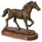 Moritz Design Gußeisen Deko Figur Pferd Horse auf Holzsockel 8,8 x 23,5 x 19,3 cm Skulptur Statue