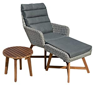 Unbekannt Sitz Garnitur Sitzgruppe Holz Garten Lounge Set Gartenmöbel Tisch Sofa Grau
