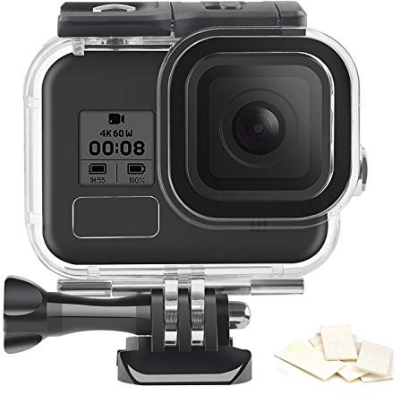 D&F Waterproof Housing Case for GoPro HERO 8 Black, 60M/197ft Dive Shell Box with Anti-Fog Inserts for Underwater Photograph