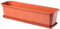 KADAX Fioriera Rettangolare per Davanzale da Esterno, Vaso da Balcone in Plastica con Sottovaso, Cassetta per Piante da Finestra (60 cm, Terracotta)