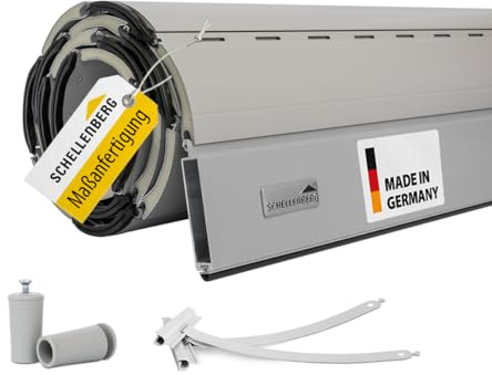 Schellenberg Rolladen Maßanfertigung, Rolladenpanzer Aluminium, Auswählbar: Breite 50-200 cm, Höhe 100-230 cm, System Maxi, Farben Grau, Anthrazit, Silber, Weiß
