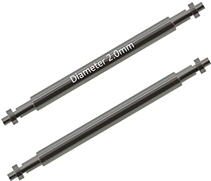 masar 20mm 2 pcs Ø 2.0mm Premium Federstege Uhr Amrband, Uhrenstege, Uhrenarmband, Stege Uhren Armband - Watch Fat Spring Bars, Pins 2,0mm, 2mm – Single Flange – Ø 1.10mm Pip – INOX 316L – 2 Pcs