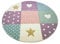 Teppich-Traum Kinderzimmer Teppich Spiel & Baby Teppich Herz Stern Punkte Design Grün Creme Rosa Blau Größe 160 cm rund