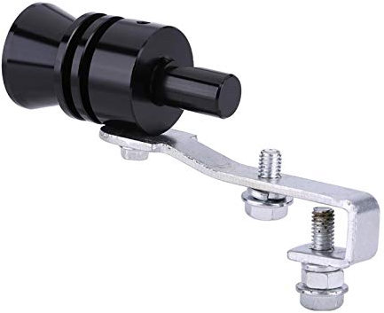 Silbato de escape con sonido turbo para coche, silenciador, simulador de válvula de descarga automática, accesorio universal de aleación de aluminio para todos los modelos de vehículos(S-Negro)