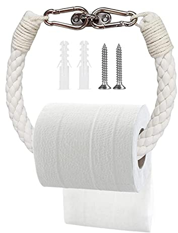 Porte Papier Toilette,Porte-Serviette,Vintage Porte Rouleau Papier Toilette, Porte-Serviette en Corde De Chanvre,Convient pour Décoration Rétro des Toilettes,Salles De Bains,Baignoires,50cm De Long