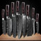 DZCP Coltello da Cucina Set di coltelli da Cucina Giapponese Set Laser Damasco Modello in Acciaio Inox Acciaio Inox Tagliente Slicing Utility Knives Strumenti da Cucina (Color : 8PCS)