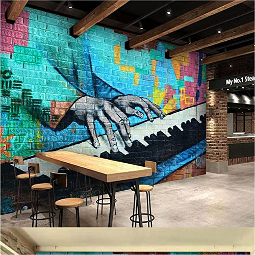 XTSWallpaper Fototapete 3D Effekt 400X280Cm Einfach Bunt Graffiti Tapete Modern Vlies Hintergrundbild Fotografie Wandbilder Riesiges Bild Wohnzimmer Schlafzimmer Kinderzimmer Dekoration