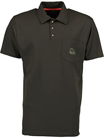 OS Trachten Herren Poloshirt Kurzarm Jagdshirt mit Polokragen Falbo, Größe:S, Farbe:trachtengrün