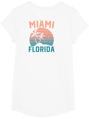 Tropischer Sommerurlaub Miami Beach Palmen Retro Florida T-Shirt