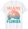 Tropischer Sommerurlaub Miami Beach Palmen Retro Florida T-Shirt