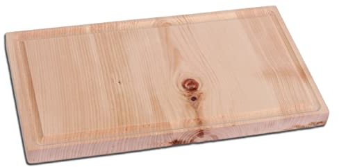Dekobox Jausenbrett Schneidebrett Frühstücksbrett aus Zirbenholz - 25x14x2cm - Made in Tirol (mit Saftrille)