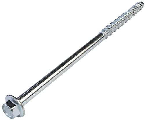AERZETIX - C57354 - Set di 10 Viti per calcestruzzo a testa esagonale con flangia Ø6.6x120mm - fissaggio diretto senza tassello - per chiave a 6 lati 8mm - in acciaio - ristrutturazione costruzione