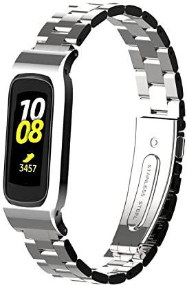 Gheper Metallo Cinturino compatibile con Samsung Galaxy Fit2 SM-R220 Custodia protettiva in acciaio inossidabile Design cinturino da polso Bracciale di ricambio per Fit 2 SM-R220 Accessorio