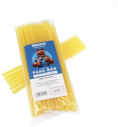 MIDIAR Heißkleber Klebesticks Papa Bär, lackschonend, Schmelzkleber speziell für Hagelschadenreparatur, PDR Tools, PDR Tools Heißkleber Stifte für Heißkleber-Pistole. 1 KG