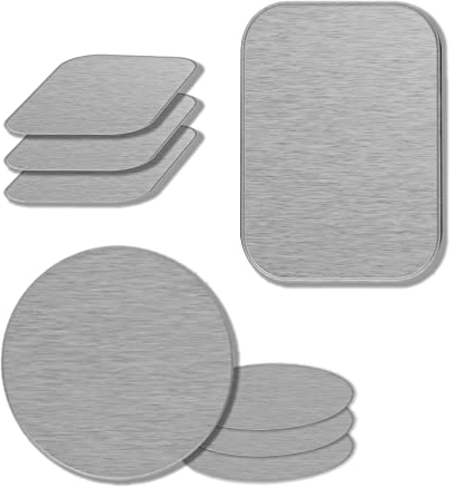 entluX 4 Pcs Metal Plate for Mobile Phone Magnetic Mount, Replacement Mount Metal Plates Kits with Strong Adhesive and 4 Pcs Protective sheets, Universal for Magnetic Car Mount Phone Holder Cradle