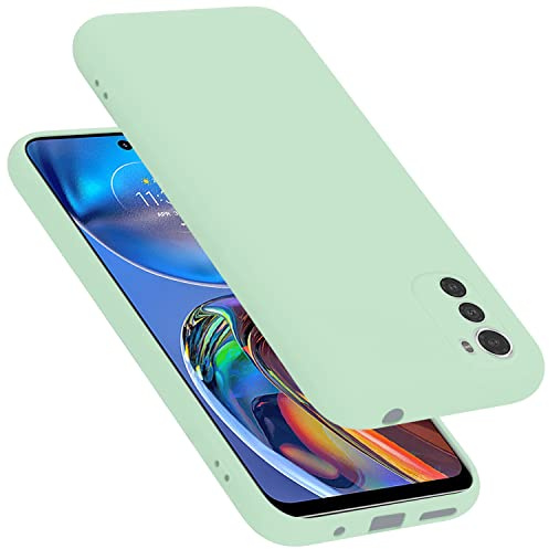 Cadorabo Hülle kompatibel mit Motorola Moto E32 4G / E32S Hülle Silikon Handyhülle für Moto E32 4G / E32S Case aus flüssigem Silikon- Kratzfeste und stoßfeste dünne TPU Schutzhülle - Liquid HELL GRÜN
