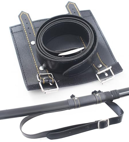 REPLIKSWORD Support Ceinture Katana Ceinturon Epee Sabre Simili Cuir Noir Porte Epee Porte Sabre Porte Katana