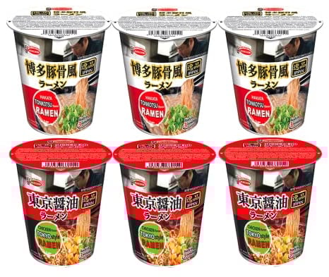 Acecook Ippin Instant Ramen Cup (Tokyo Shoyu + Hakata Tonkotsu)(Pack of 6)
