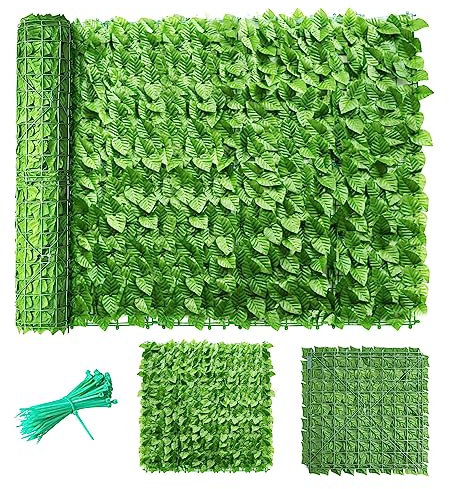 RONGESAEFS Haie Artificielle Balcon, Brise Vue Jardin Haie Artificielle en Rouleau, Haie Feuillage Artificiel, Clôture d'intimité, écran de Jardin pour Balcon Cour Arrière Patio(Color:B,Size:1.5x4m)