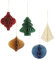 NICROHOME EUR Christmas Party Decorations - 5 PCS Mini Glitter Edge Paper Honeycomb Ornament, White Yellow Blue Red, and Green Hanging Paper Ornament for Vintage Christmas Tree Decorations