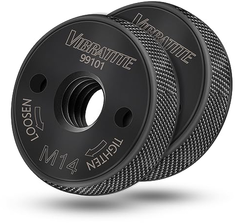 VIBRATITE 2 Stück M14 Schnellspannmutter, Spannmutter für alle Winkelschleifer von AEG, Black & Decker, Dewalt, Flex, Hitachi, Metabo, Makita etc, Schwarz