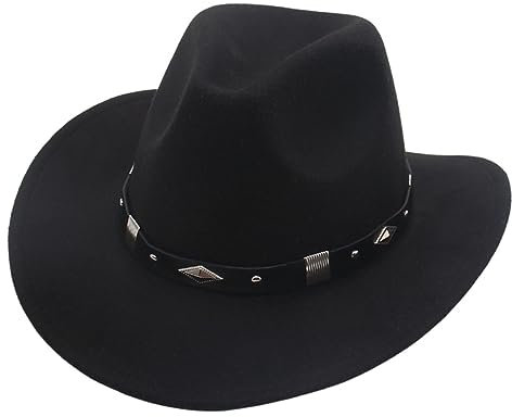 PODSI Chapeau de Cow-Boy à la Mode, Chapeau de Cow-Boy à Larga Bord pour l'été Automne Chapeau Unisexe à visière Larga pour Les Femmes et Les Hommes (Color : A, Size : 56-60 cm)