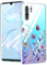 Kaywzo Hülle für Huawei P30 Pro,Transparent TPU Handyhülle mit Gemälde Blume Muster,Ultradünn Stoßfester Schutzhülle,Schön Silikon Cover Case-4