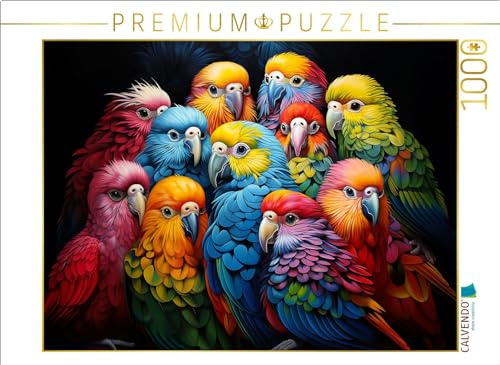 Puzzle · Papageien - Illustration vieler Tiere auf einem Bild | 1000 Teile · Lege-Größe 64 × 48 cm · CALVENDO Puzzle