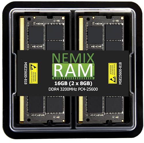 NEMIX RAM 16GB (2X8GB) DDR4 3200MHZ PC4-25600 ECC SODIMM KIT