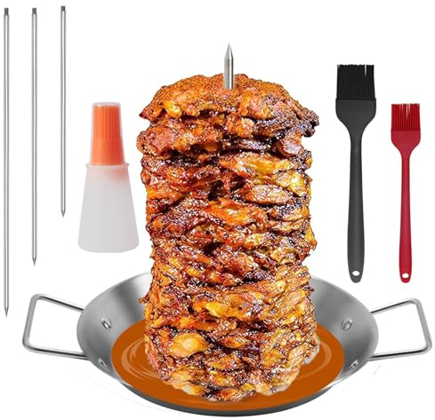 Soporte vertical de 22,86 cm para brochetas de pollo de acero inoxidable con 3 tamaños diferentes para barbacoa u horno, pinchos para barbacoa u horno, pinchos para pollo entero, pescado, salchicha,