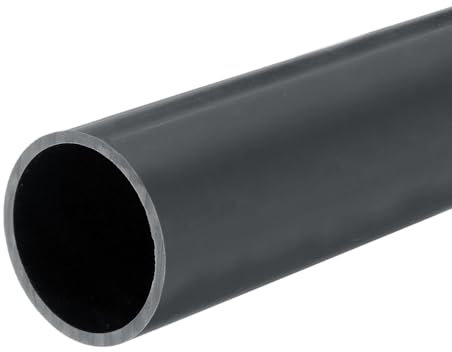 QUARKZMAN Tube Rigide en PVC Tube Rond 36mm ID 40mm OD 20cm de Long Gris Foncé pour Conduite d'Eau, Manchon de Câble