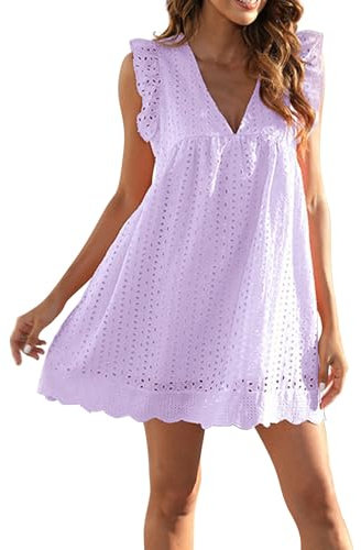 Prime Today Deals Abito Estivo Donna Cotone Abito Viola Spiaggia Vestiti Matrimonio Donna Abito con Spalle Scoperte Abiti Taglie Forti Donna Abito Donna Stile Greco 2024 Special Deals